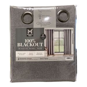 Member's Mark 100% Blackout Grommet Window Panel, 50"x84", 2pk - Gray